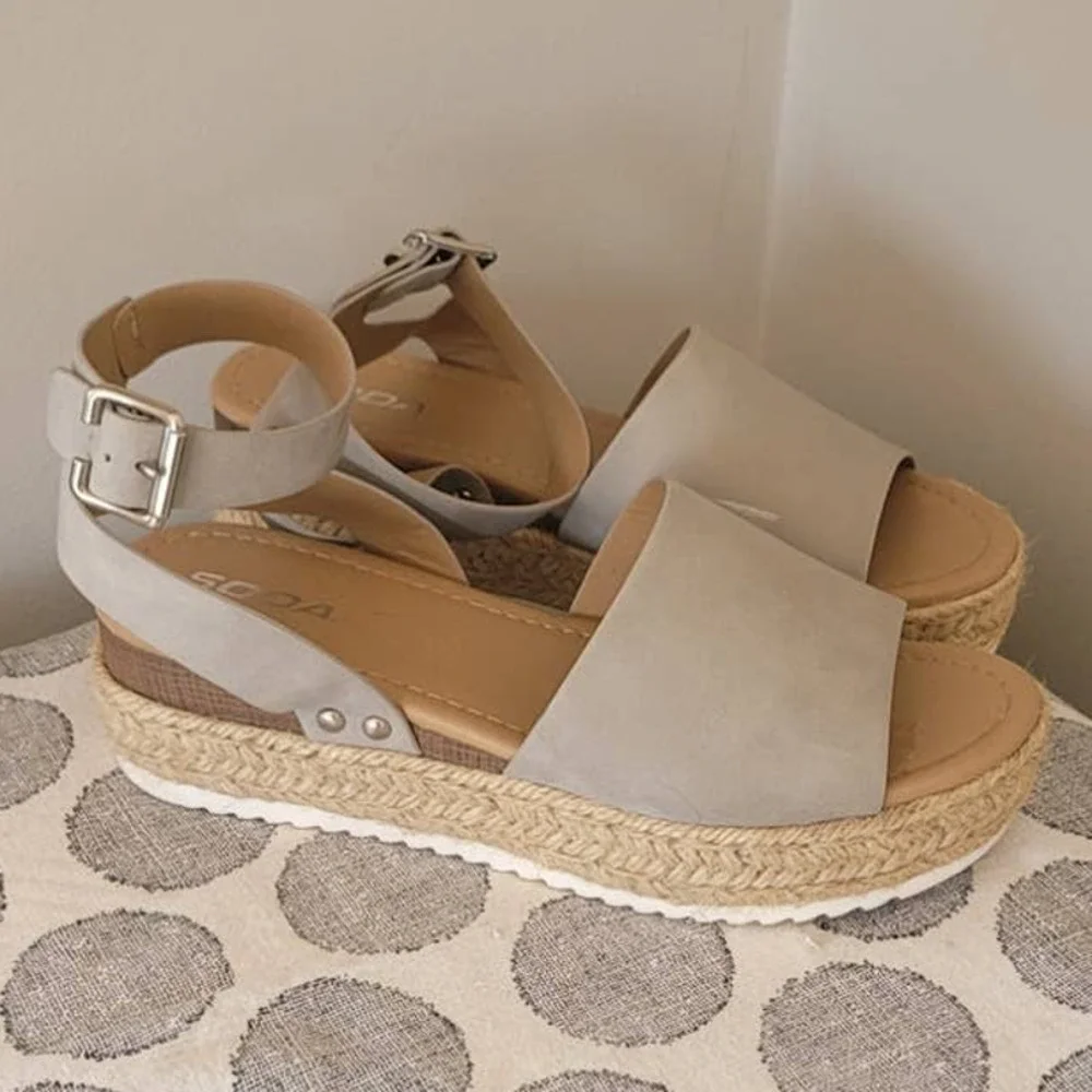 Soda Women's Platform Espadrille Sandals Size 9